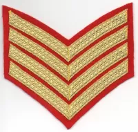 Drum Major 4 stripe Gold on Red